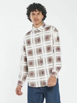 Thrills Co. New Arrivals Fire Rose Oversized Long Sleeve Flannel Shirt - Plum