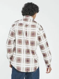 Thrills Co. New Arrivals Fire Rose Oversized Long Sleeve Flannel Shirt - Plum