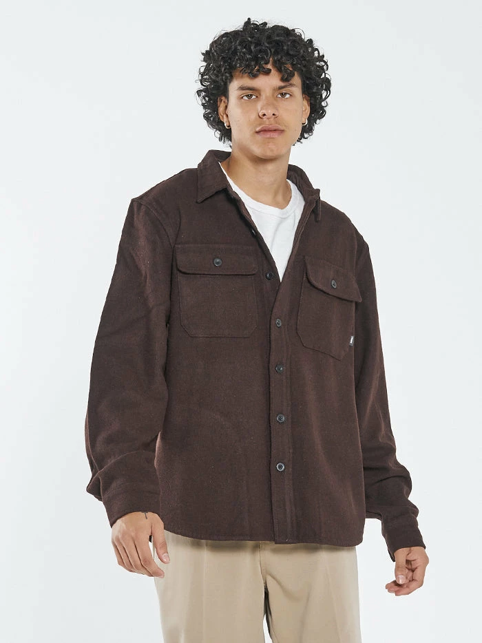 Thrills Co. Paradise In Ruins Overshirt - Postal Brown 11 Thrills Co. Paradise In Ruins Overshirt - Postal Brown