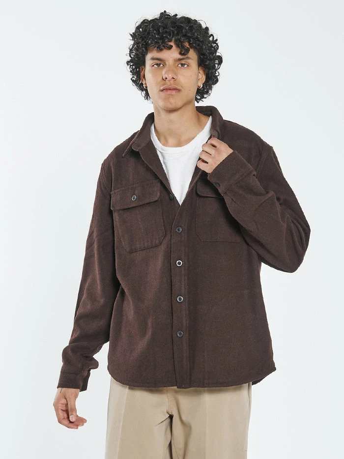 Thrills Co. Paradise In Ruins Overshirt - Postal Brown 12 Thrills Co. Paradise In Ruins Overshirt - Postal Brown