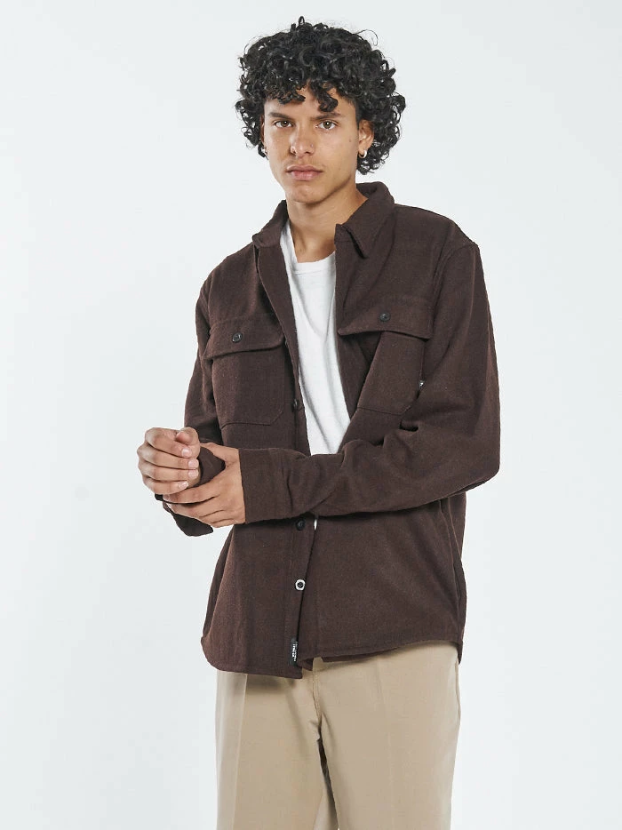 Thrills Co. Paradise In Ruins Overshirt - Postal Brown 9 Thrills Co. Paradise In Ruins Overshirt - Postal Brown