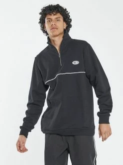 Thrills Co. New Arrivals Two Tone 3/4 Zip Fleece - Black