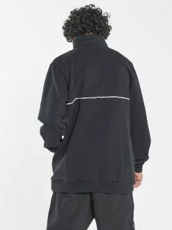 Thrills Co. New Arrivals Two Tone 3/4 Zip Fleece - Black