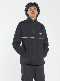 Thrills Co. New Arrivals Two Tone 3/4 Zip Fleece - Black