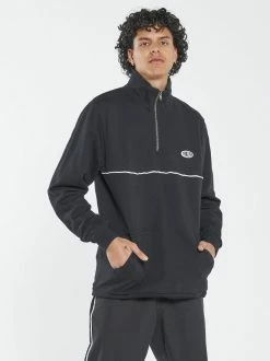 Thrills Co. New Arrivals Two Tone 3/4 Zip Fleece - Black