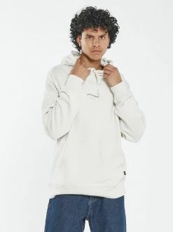Thrills Co. New Arrivals Stamp Wave Slouch Pull On Hood - Heritage White