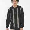 Thrills Co. Chief Jacquard Knit Long Sleeve Polo - Black New Arrivals 1 Thrills Co. Chief Jacquard Knit Long Sleeve Polo - Black New Arrivals