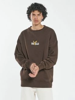 Thrills Co. New Arrivals Golden Slouch Crew Neck Fleece - Postal Brown