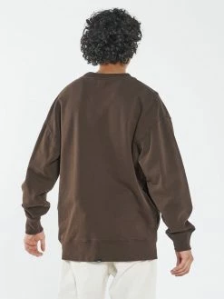 Thrills Co. New Arrivals Golden Slouch Crew Neck Fleece - Postal Brown