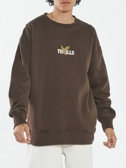 Thrills Co. New Arrivals Golden Slouch Crew Neck Fleece - Postal Brown