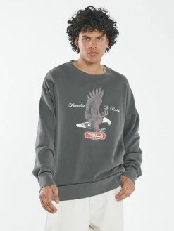 Thrills Co. New Arrivals Eternal Flight Slouch Crew Fleece - Merch Black