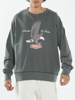 Thrills Co. New Arrivals Eternal Flight Slouch Crew Fleece - Merch Black