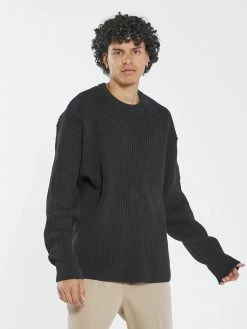 Thrills Co. New Arrivals Thrills Union Rib Crew Knit - Black