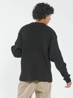 Thrills Co. New Arrivals Thrills Union Rib Crew Knit - Black