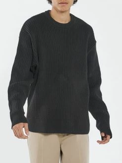 Thrills Co. New Arrivals Thrills Union Rib Crew Knit - Black
