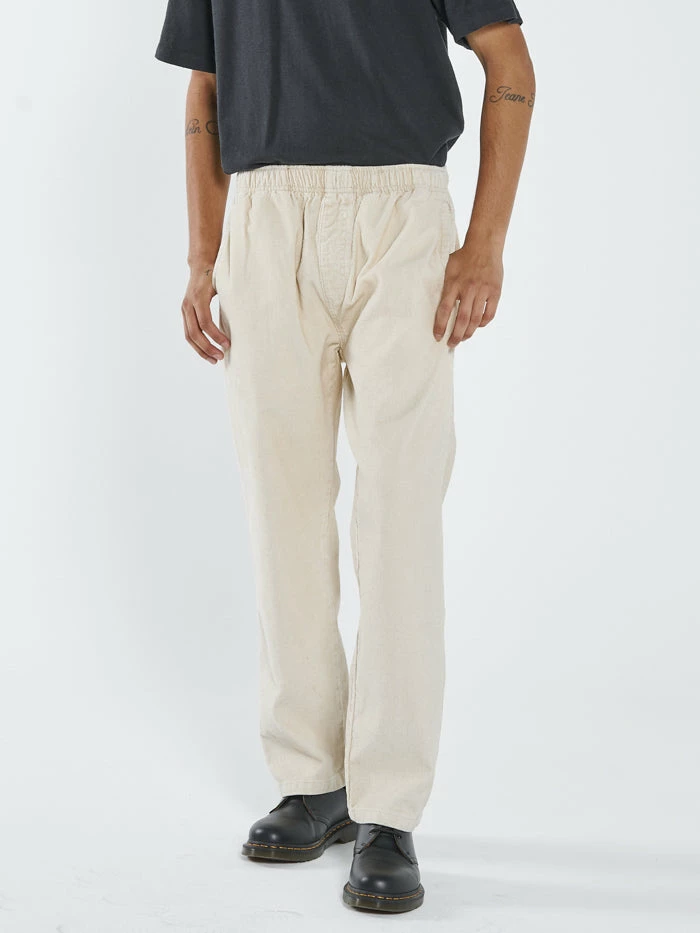 Thrills Co. New Arrivals Slacker Cord Elastic Surf Pant - Unbleached 5 Thrills Co. New Arrivals Slacker Cord Elastic Surf Pant - Unbleached