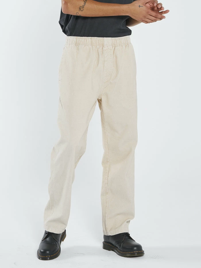 Thrills Co. New Arrivals Slacker Cord Elastic Surf Pant - Unbleached 7 Thrills Co. New Arrivals Slacker Cord Elastic Surf Pant - Unbleached