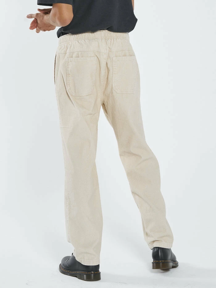 Thrills Co. New Arrivals Slacker Cord Elastic Surf Pant - Unbleached 4 Thrills Co. New Arrivals Slacker Cord Elastic Surf Pant - Unbleached