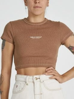 Thrills Co. Hemp Thrills Company Baby Crop Tee - Almond Marle
