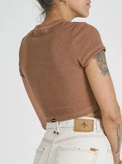 Thrills Co. Hemp Thrills Company Baby Crop Tee - Almond Marle