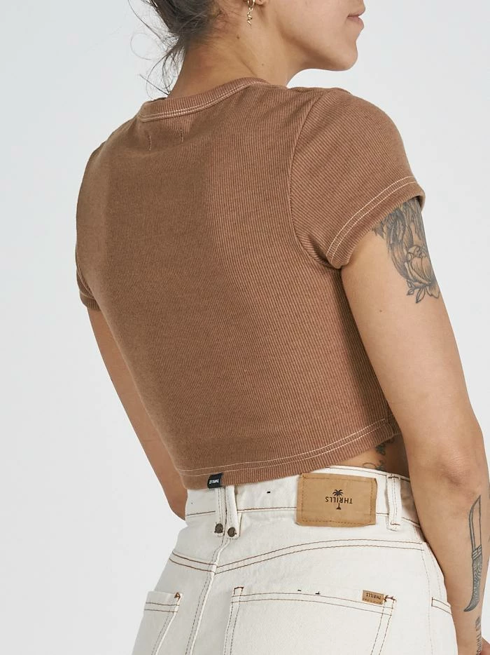Thrills Co. Hemp Thrills Company Baby Crop Tee - Almond Marle 4 Thrills Co. Hemp Thrills Company Baby Crop Tee - Almond Marle