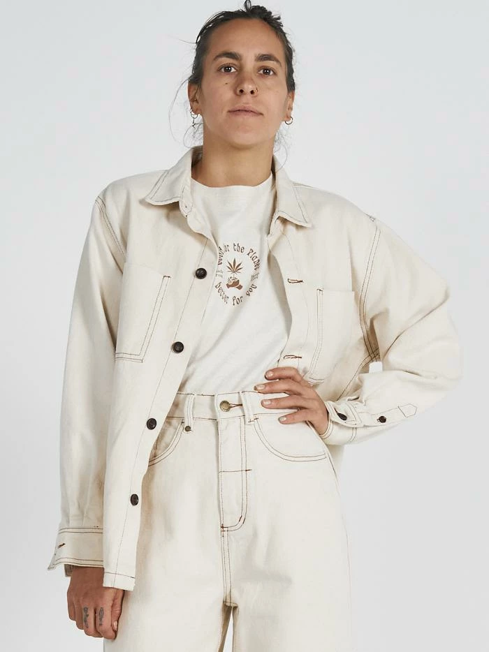 Thrills Co. Hemp Naturally Crop Tee - Unbleached 5 Thrills Co. Hemp Naturally Crop Tee - Unbleached