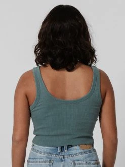 Thrills Co. Super Natural Retro Crop Rib Tank - Cedar Green