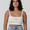 Thrills Co. Super Natural Super Crop Rib Singlet - Heritage White