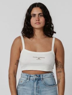 Thrills Co. Super Natural Super Crop Rib Singlet - Heritage White