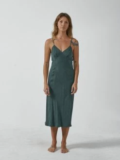 Thrills Co. Chelsea Slip Dress - Deep Forest New Arrivals