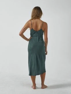 Thrills Co. Chelsea Slip Dress - Deep Forest New Arrivals
