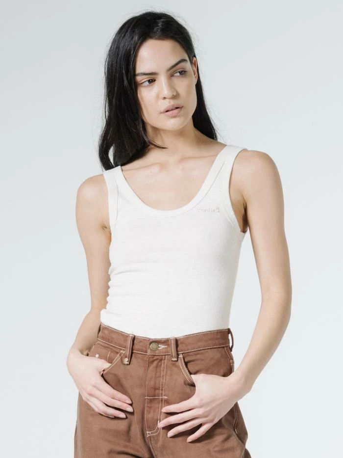 Thrills Co. Thrills Unseen Retro Tank - Unbleached Hemp 3 Thrills Co. Thrills Unseen Retro Tank - Unbleached Hemp