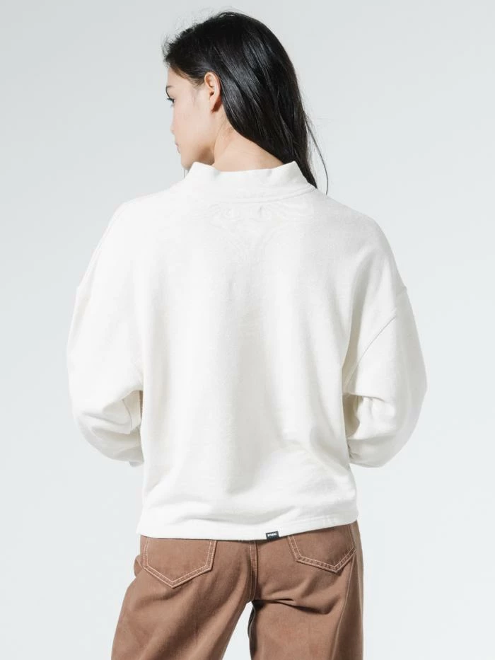 Thrills Co. Thrills Unseen Mock Neck Fleece - Unbleached Hemp 4 Thrills Co. Thrills Unseen Mock Neck Fleece - Unbleached Hemp