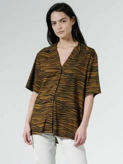 Thrills Co. Disrupted Paradise Slouch Shirt - Palm Bronze