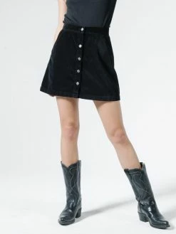 Thrills Co. Tahli Velvet Skirt - Black