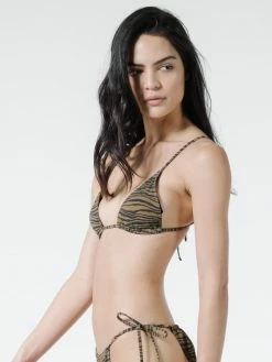 Thrills Co. Disrupted Paradise Slide Triangle Top - Palm Bronze Swim