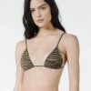 Thrills Co. Disrupted Paradise Slide Triangle Top - Palm Bronze Swim