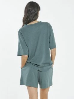 Thrills Co. 1% For The Planet Hemp Heavyweight Box Tee - Vintage Teal