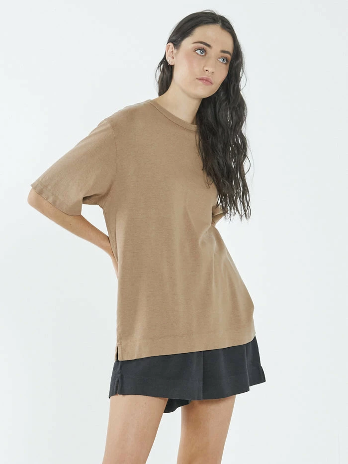 Thrills Co. Thrills Stamp Hemp Box Tee - Sand 1% For The Planet 6 Thrills Co. Thrills Stamp Hemp Box Tee - Sand 1% For The Planet