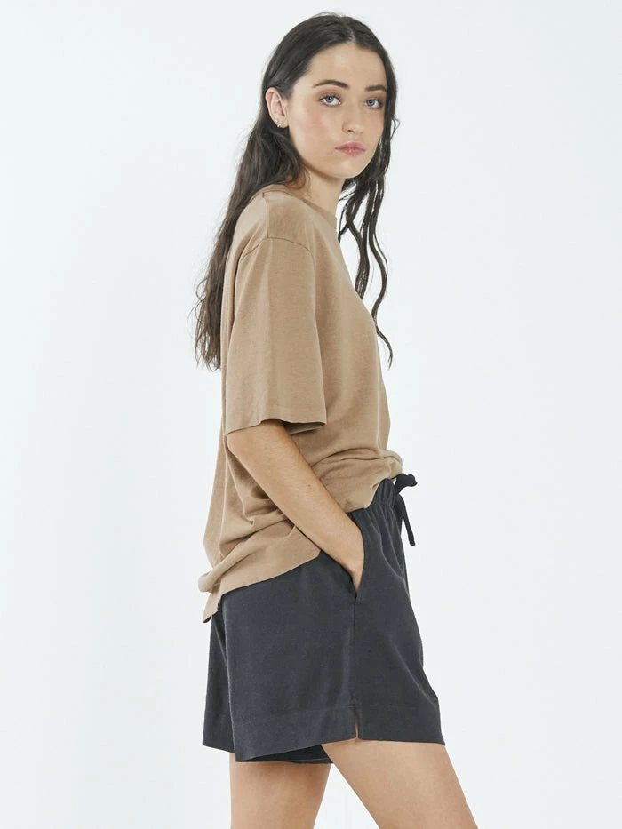 Thrills Co. Thrills Stamp Hemp Box Tee - Sand 1% For The Planet 5 Thrills Co. Thrills Stamp Hemp Box Tee - Sand 1% For The Planet