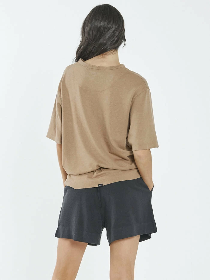 Thrills Co. Thrills Stamp Hemp Box Tee - Sand 1% For The Planet 4 Thrills Co. Thrills Stamp Hemp Box Tee - Sand 1% For The Planet