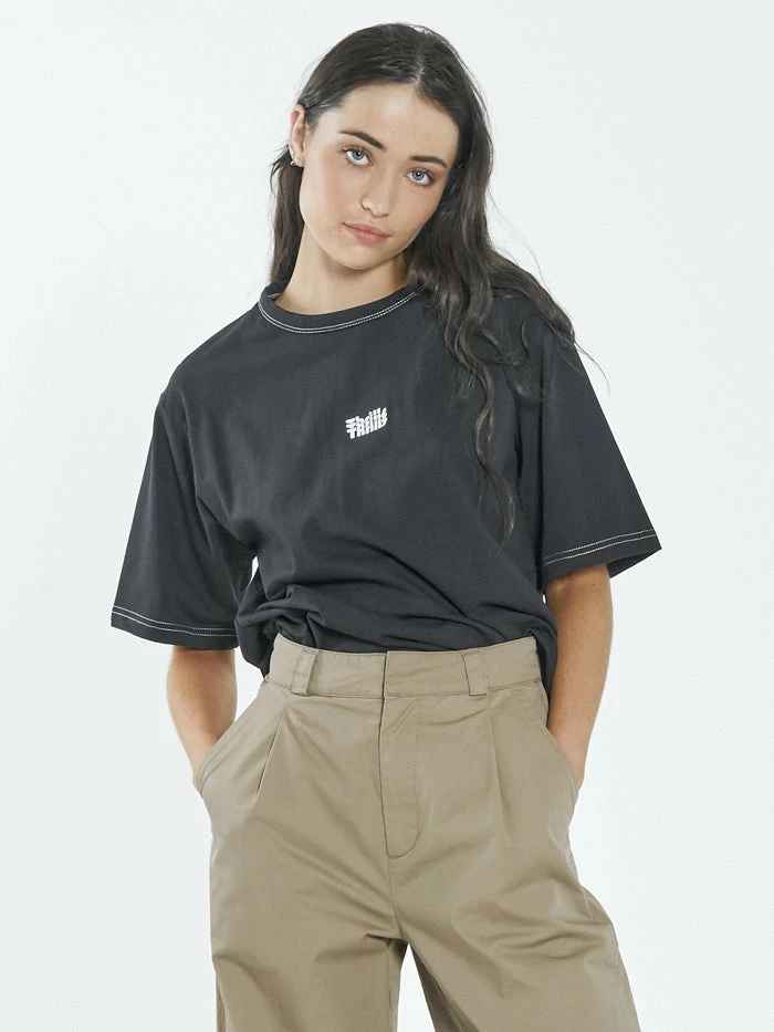 Thrills Co. Infinite Thrills Box Tee - Washed Black 1% For The Planet 6 Thrills Co. Infinite Thrills Box Tee - Washed Black 1% For The Planet