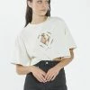 Thrills Co. Tops & Tees Delirium Merch Super Crop Tee - Heritage White