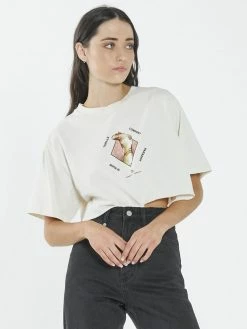 Thrills Co. Tops & Tees Delirium Merch Super Crop Tee - Heritage White