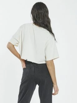 Thrills Co. Tops & Tees Delirium Merch Super Crop Tee - Heritage White