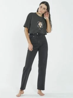 Thrills Co. Delirium Merch Super Crop Tee - Oil Green Tops & Tees