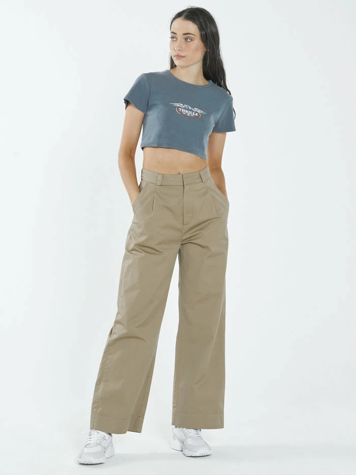 Thrills Co. Eagle Badge Baby Crop Tee - Airforce Blue 5 Thrills Co. Eagle Badge Baby Crop Tee - Airforce Blue