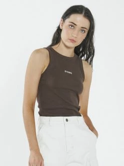 Thrills Co. Minimal Thrills Racer Front Tank - Postal Brown 1% For The Planet