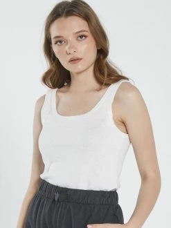 Thrills Co. Hemp Heavyweight Retro Tank - Dirty White 1% For The Planet