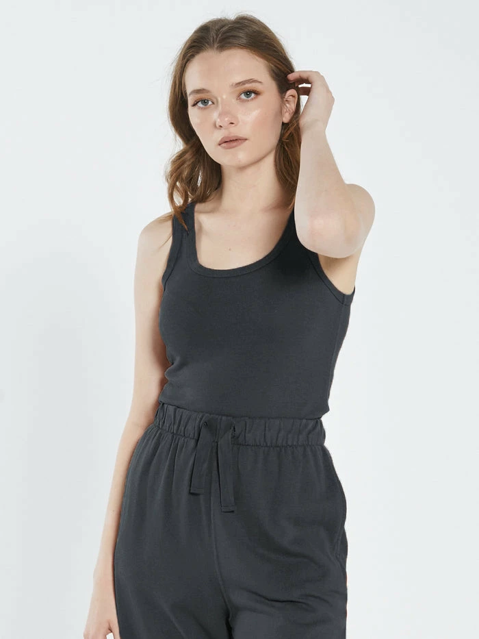 Thrills Co. Hemp Heavyweight Retro Tank - Black 1% For The Planet 3 Thrills Co. Hemp Heavyweight Retro Tank - Black 1% For The Planet